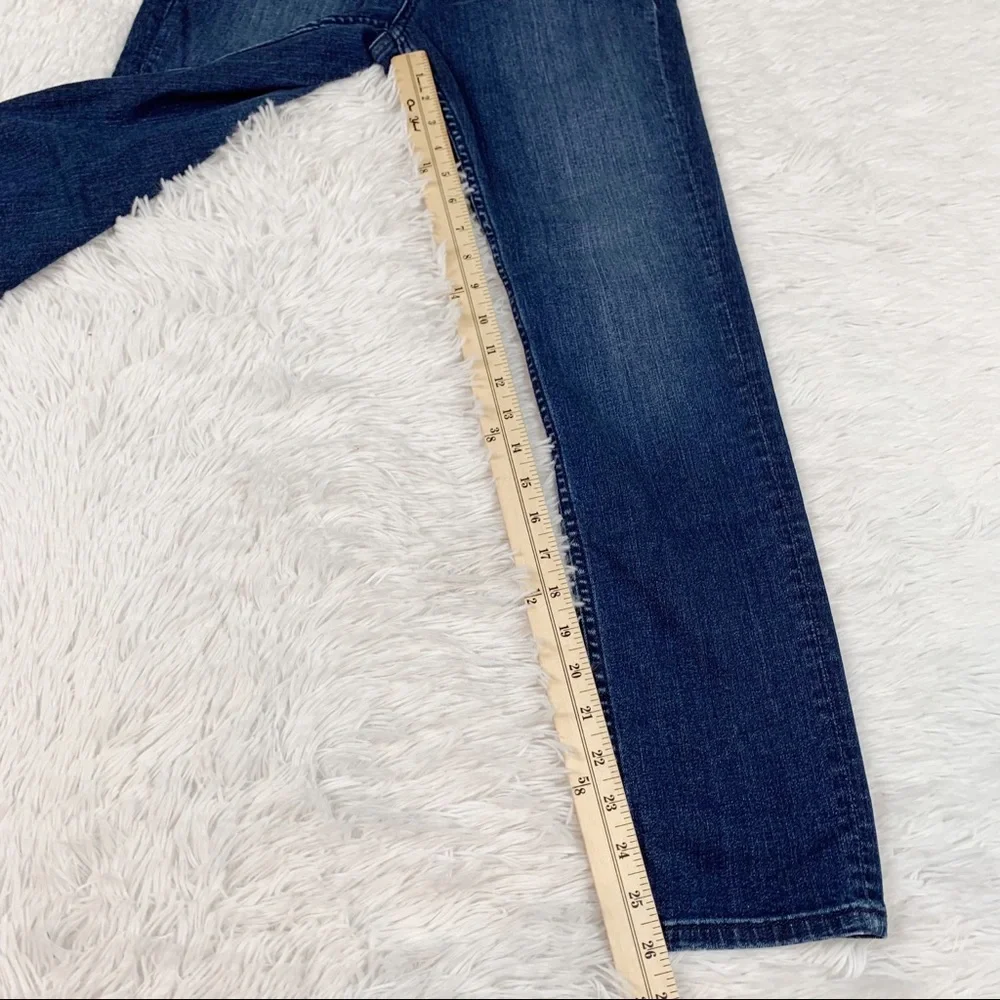Kate Spade Broom Street‎ high rise straight jeans solid blue classic medium wash